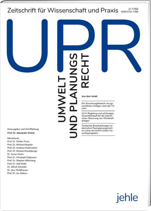 UPR – Umwelt und Planungsrecht Einbanddecke
