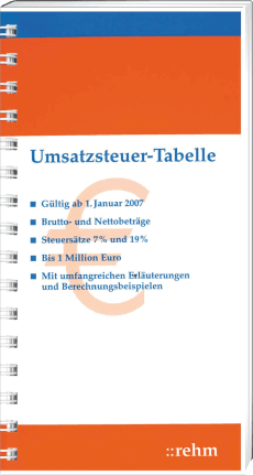 Umsatzsteuer-Tabelle 