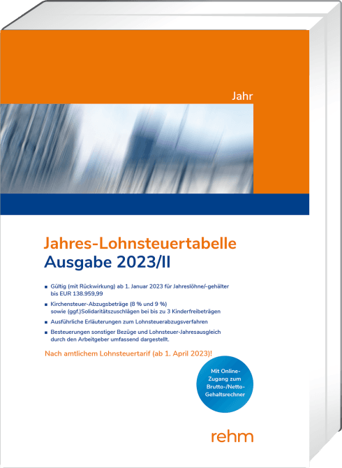 Jahres-Lohnsteuertabelle 2023/II 